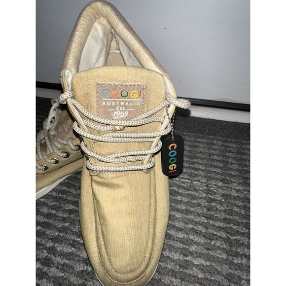 Coogi high top Tennis shoes Khaki‎ Canvas 10 Men's Vintage Sneakers Street wear - Picture 1 of 7